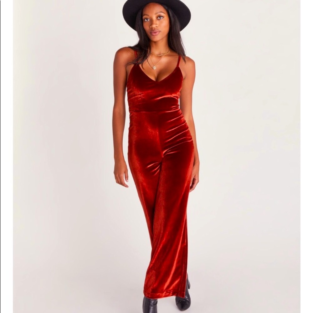 Velvet Rust Jumpsuit